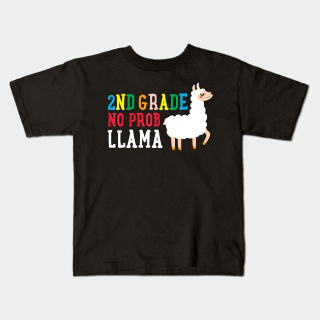 2nd Grade No Prob Llama Back To School Education Girl Gift Kids T-Shirt by FONSbually